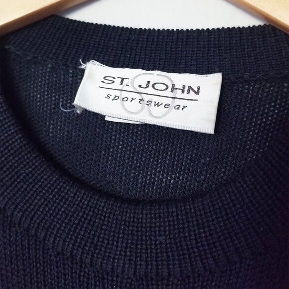 St. John Sportswear Santana Knit Colorblock Striped Tunic Mini Sweater Dress S - Picture 5 of 16